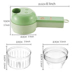 Choprino- 4 in 1 Portable Electric Vegetable Cutter Set-– Chop, Slice, Grate & Mince in Seconds!