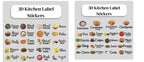 Waterproof Kitchen Spice Jar Label Stickers (Pack of 60 Stickers)