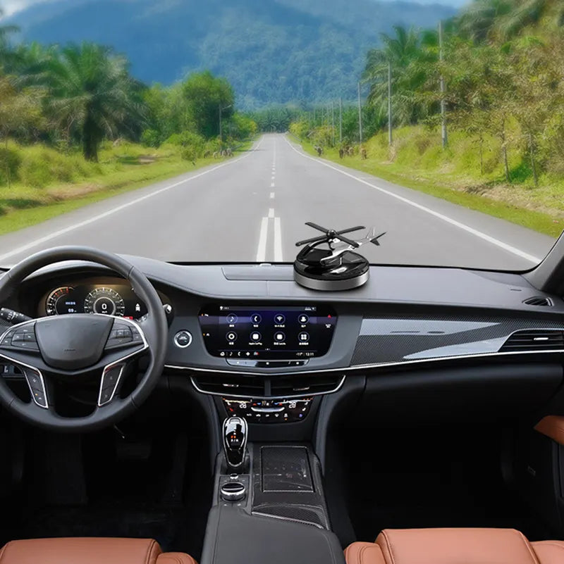 Solar Helicopter Harmony Drive: Eco-Friendly Rotating Car Fragrance