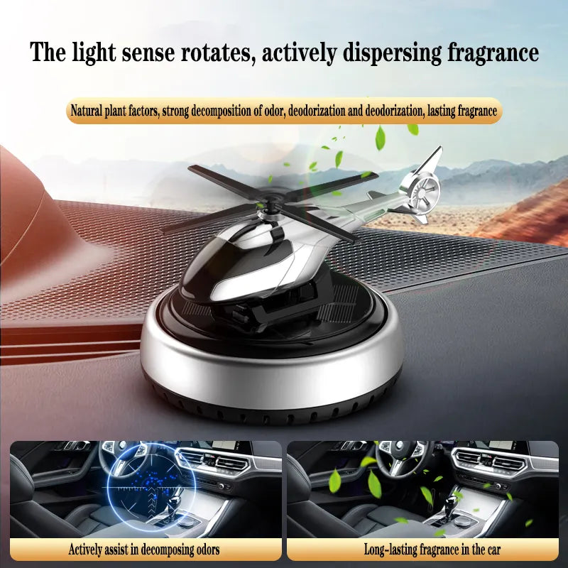Solar Helicopter Harmony Drive: Eco-Friendly Rotating Car Fragrance