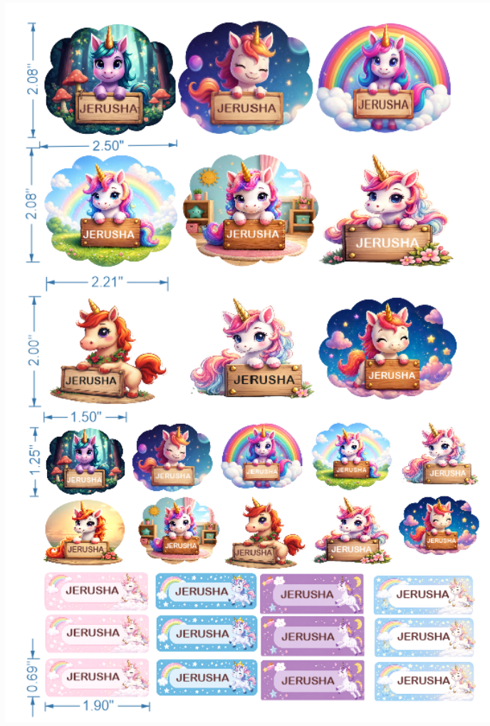 Personalized Kids Name Stickers (3D Waterproof)