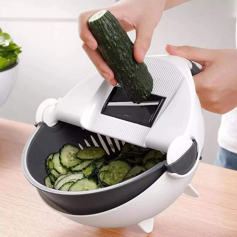 9 in 1 Multifunction Plastic Magic Rotate Vegetable Cutter
